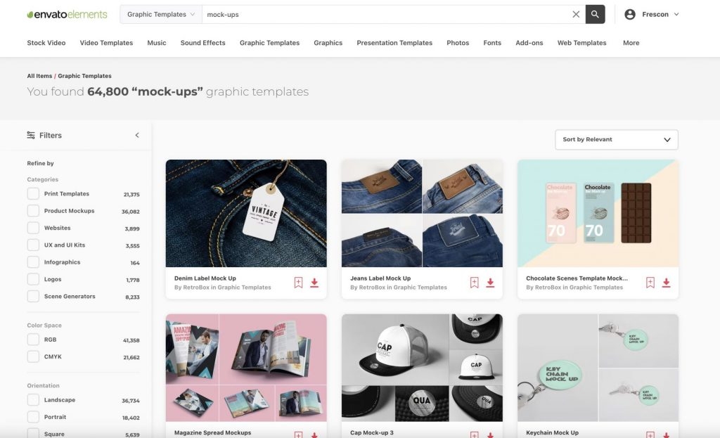 Mockupbeelden van Envato