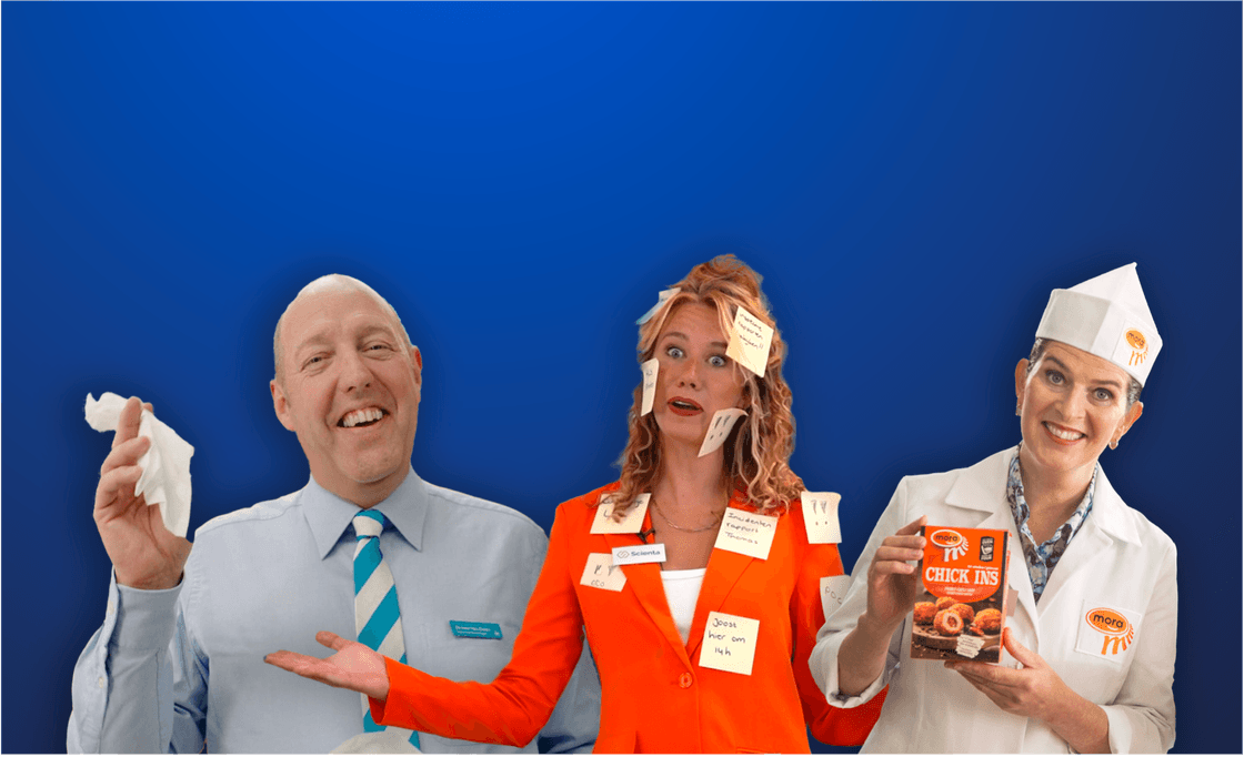 de man van de Albert Heijn, de vrouw van Mora en de vrouw van Woodwing