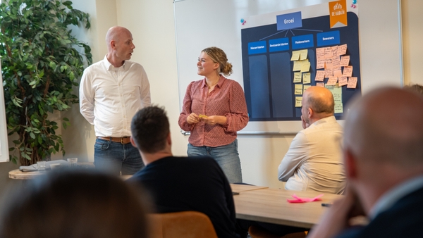 Kabath workshop met post its op de ideeën muur